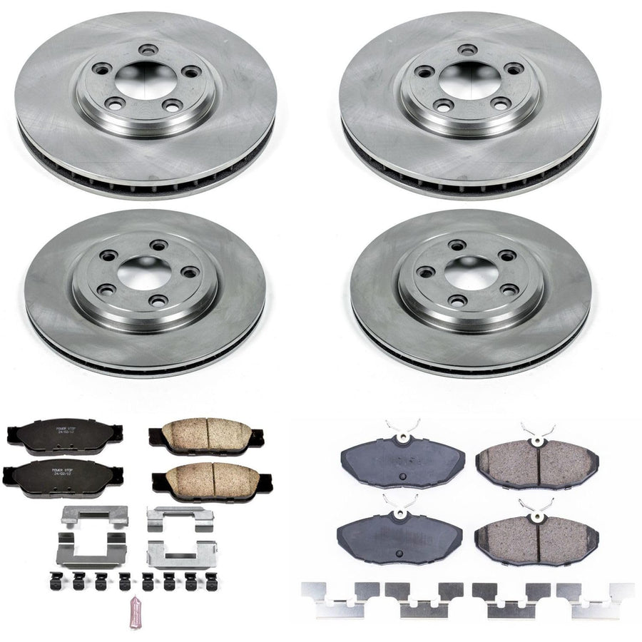 Power Stop Autospecialty KOE7937 Front and Rear Replacement Brake Kit-OE Brake Rotors & Ceramic Brake Pads For Ford Thunderbird 2002-2005, Lincoln LS 2000-2006 [Model Specific]
