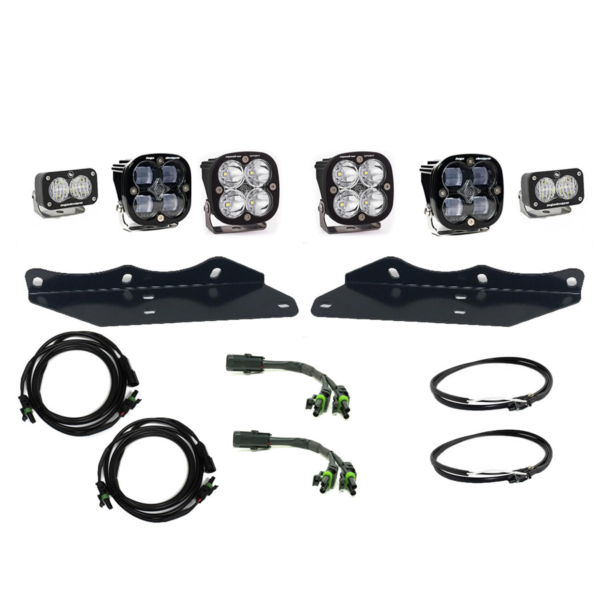 Baja Designs Squadron S2 Fog Pocket Light Kit SAE Sportsman for Ford F150 Raptor 2017-2020, 6 PCS LED (Clear)