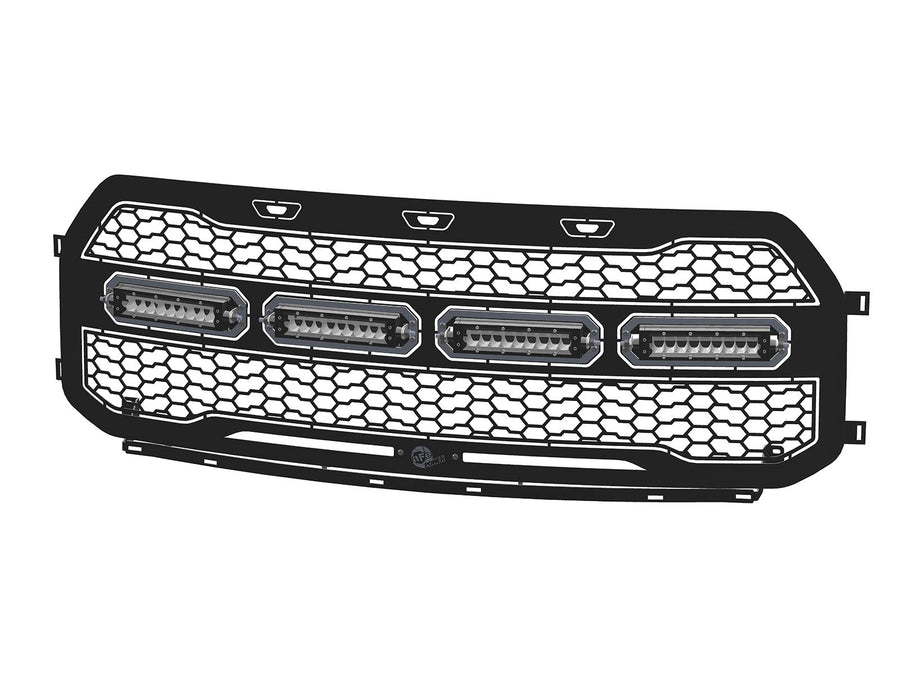 Scorpion aFe Power 79-21001L Complete Replacement Grille Tread Design Black w/LED Lights