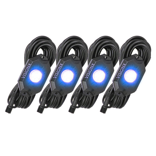 HIL-RL4B Vision X Lighting 9 Watt LED Rock Light Pod Kit, Blue 4