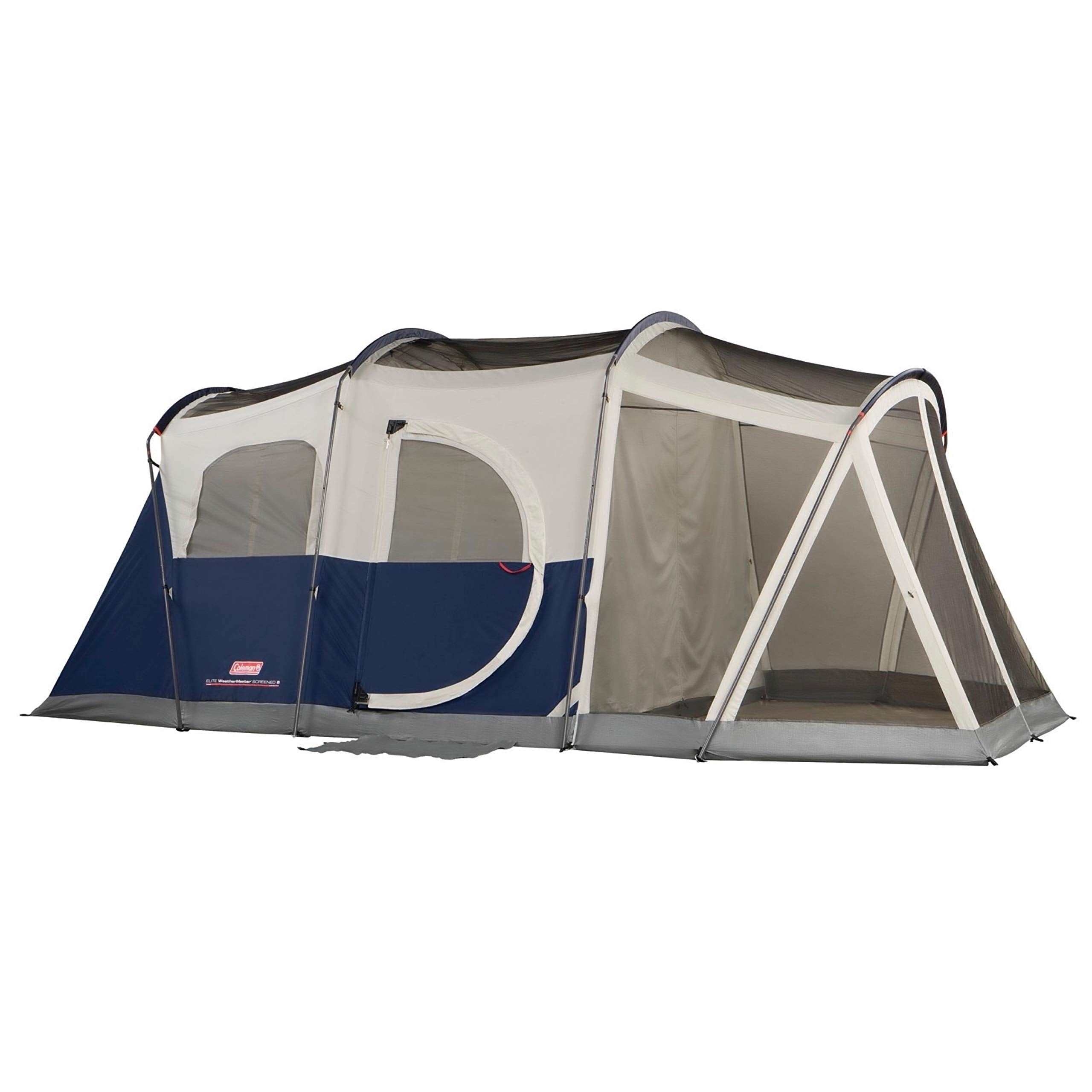 Coleman WeatherMaster Elite Camping Tent with LED Lights and Screened Porch, Weatherproof 6-Person Family Tent with Included Carry Bag, Rainfly, LED Lighting System and Screened-In Porch