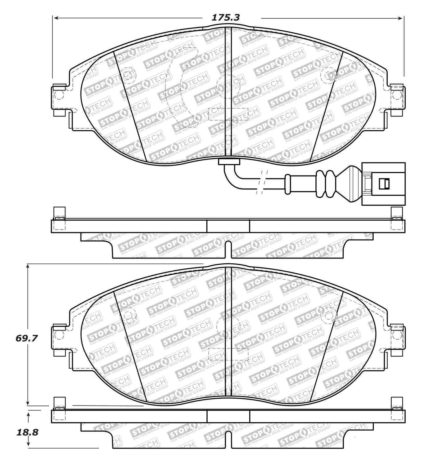Brake Pads StopTech 305.16330 Street Select with Hardware