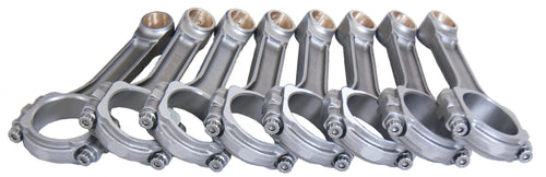 Eagle Connecting Rod, 6.000 in Long, I Beam, Bushed, 3/8 in Cap Screws, Forged Steel, Small Block Chevy/Ford, Set of 8