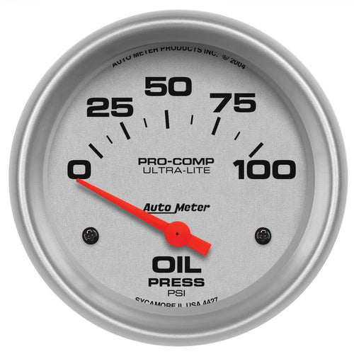 Auto Meter Ultra-Lite 4427 Electric Oil Pressure Gauge, 2.625 in.