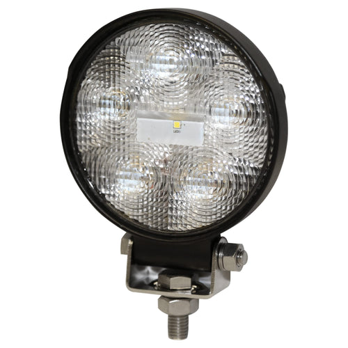 ECCO 5 Inch Round LED Work Light White Flood Beam 18W 700lm 12V 24V Waterproof for Commercial Vehicle Light, Tow Truck, Work Truck, Construction Vehicle, 5 Year Warranty