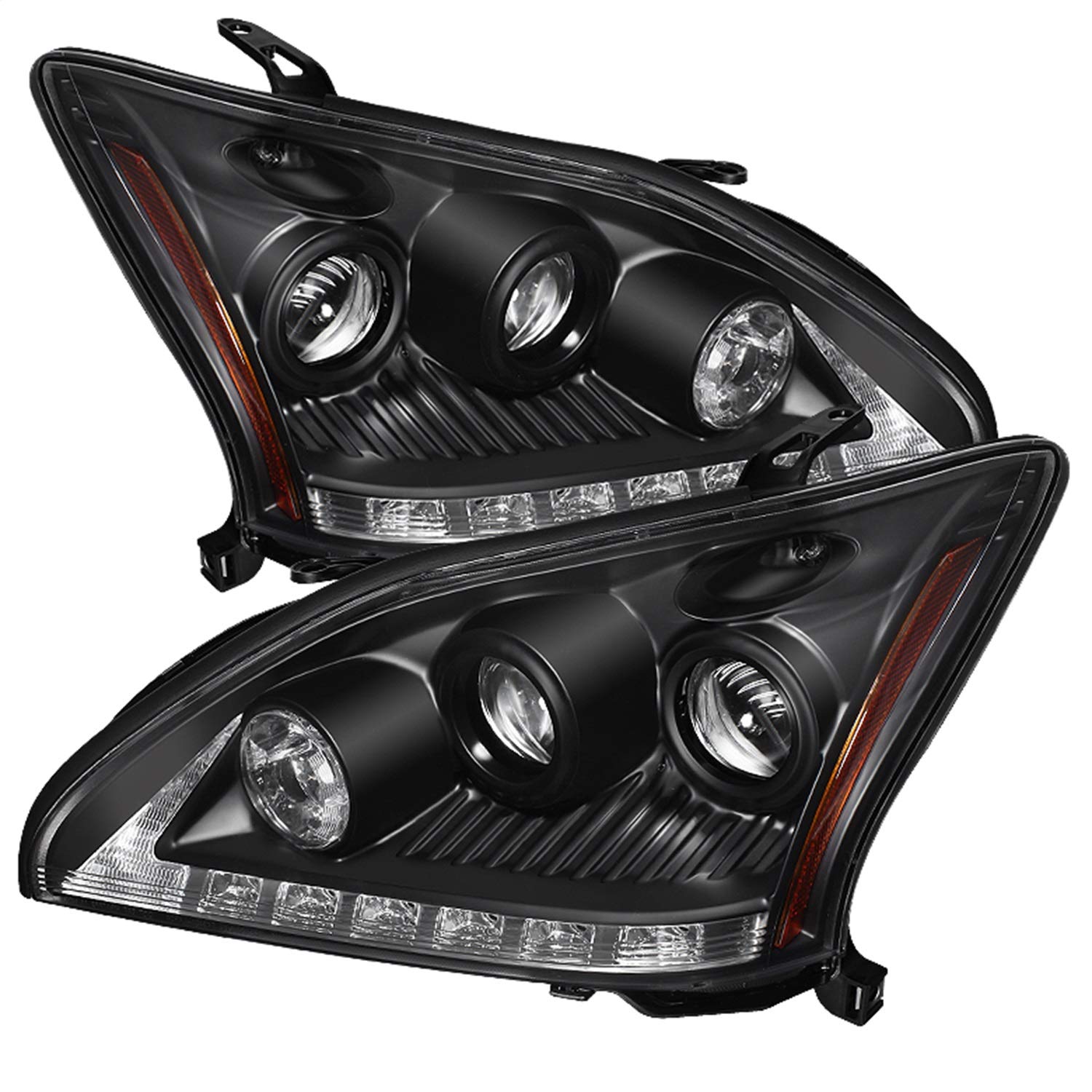 Lexus RX330 2004-2006 Spyder 5076779 Projector Headlights - Halogen Model Only (Not Compatible With Xenon/HID Model) - DRL LED - Black - High H7 (Included) - Low H7 (Included)
