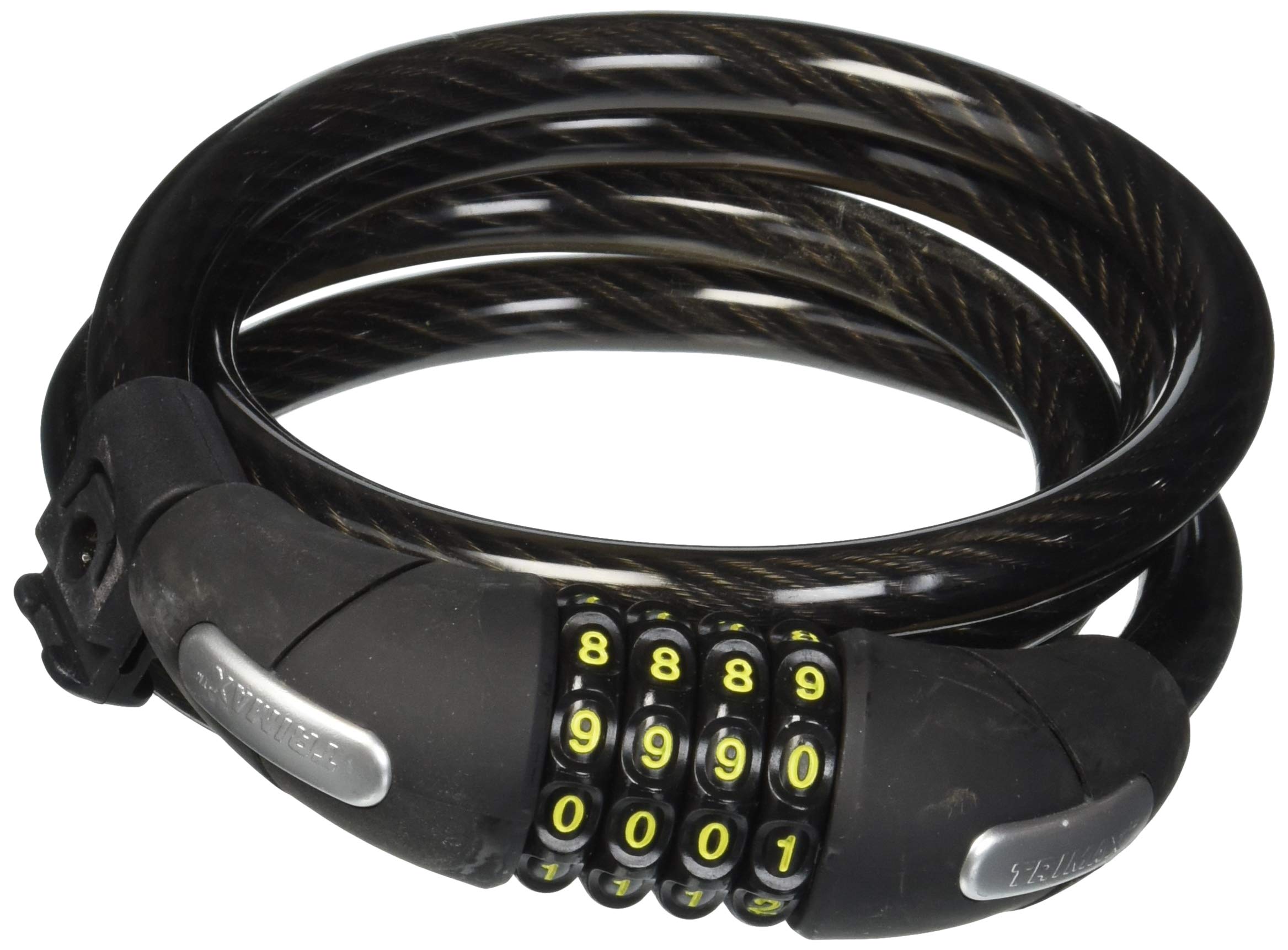 Trimax 6 ft x 12 mm TNRC126 Medium Security Non-Coiled Combination Cable Lock with Bracket, Black