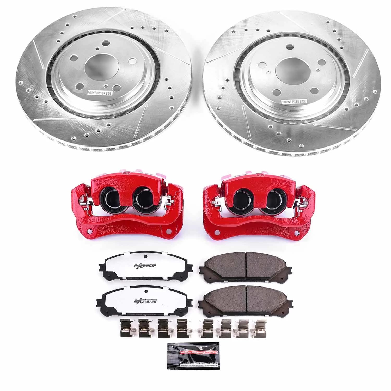 Power Stop Z36 KC4713-36 Truck & Tow Performance Front Brake Kit with Powder Coated Calipers For Lexus NX200t, Lexus NX300, Lexus NX300h, Lexus RX350, Lexus RX450h, Toyota Highlander [Model Specific]