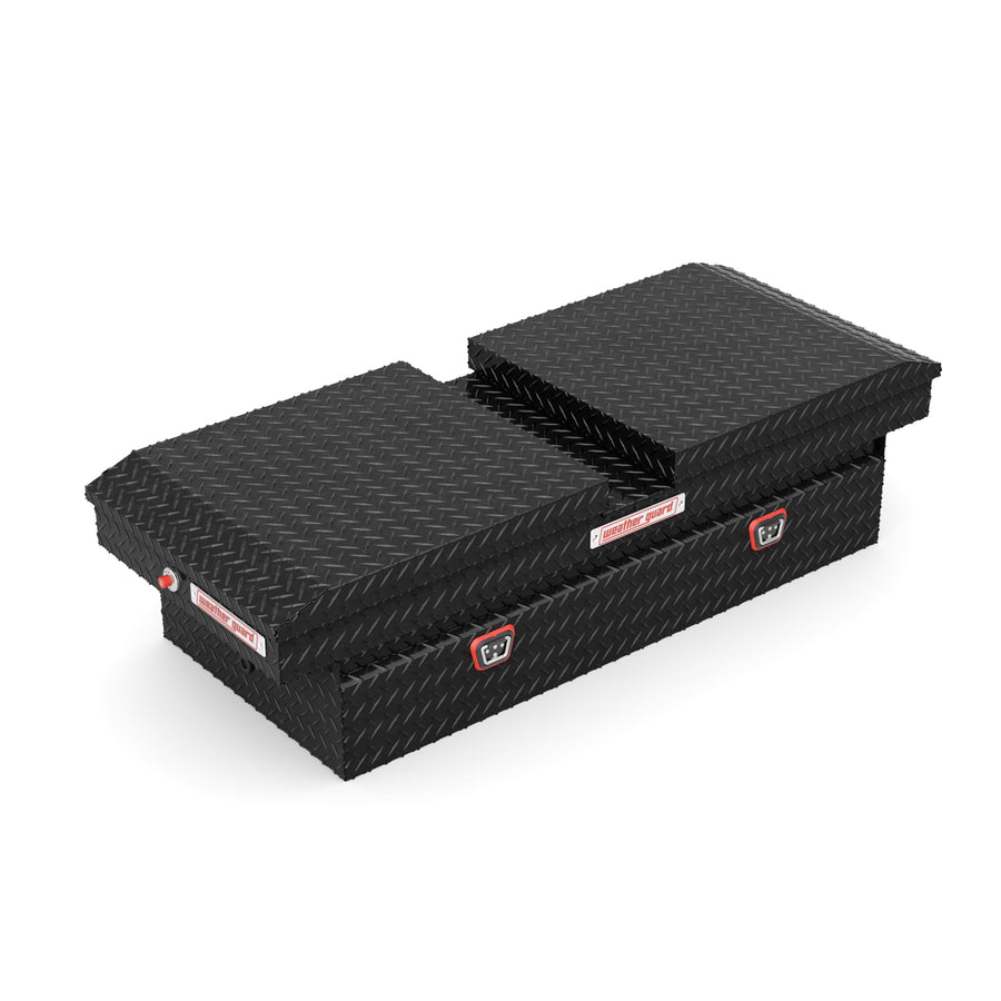 Extra-Wide Weather Guard Aluminum Crossover Gull Wing Truck Tool Box, Fits Full Size Trucks, 15.3 cu ft Storage Capacity (Gloss Black)