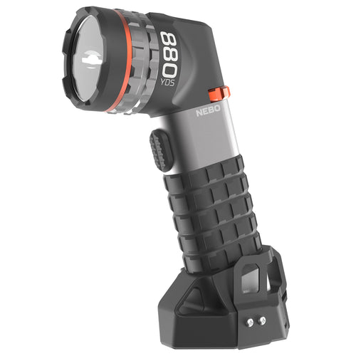 LUXTREME SL50 NEBO Spotlight | 450 Lumens, Very Bright 1/2 Mile Beam, Waterproof, 40 Hours Run Time or Nonstop Use With 12V Adapter, Rechargeable LED Flashlight, Magnetic Base, Includes Charge Cable