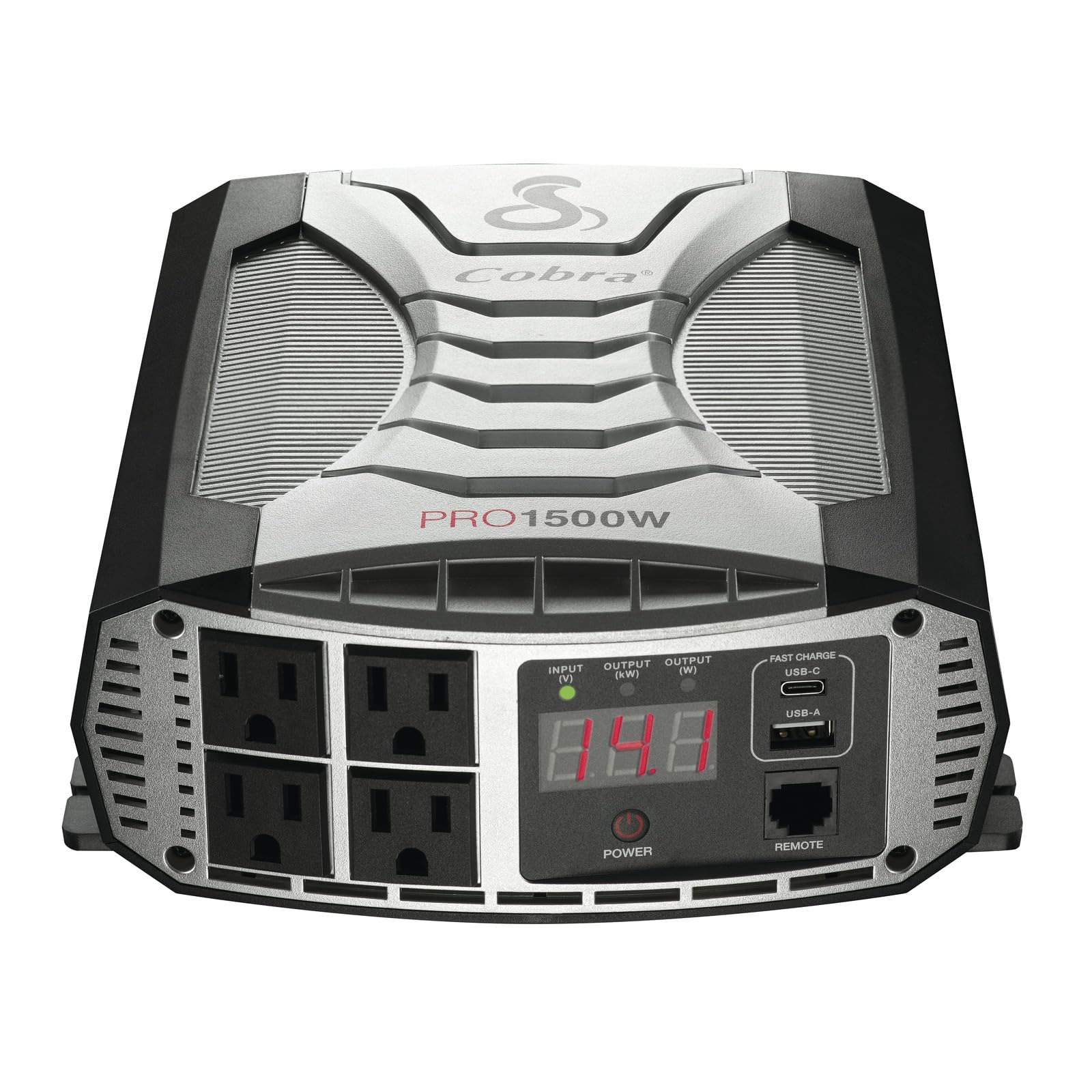 Cobra 1500W PRO Professional Grade Power Inverter, Portable – 1500-Watt Car Charger, 4 Grounded AC Outlets, 2 Fast Charge USB Ports and Remote Controller (CPIALCDG1) Compatible