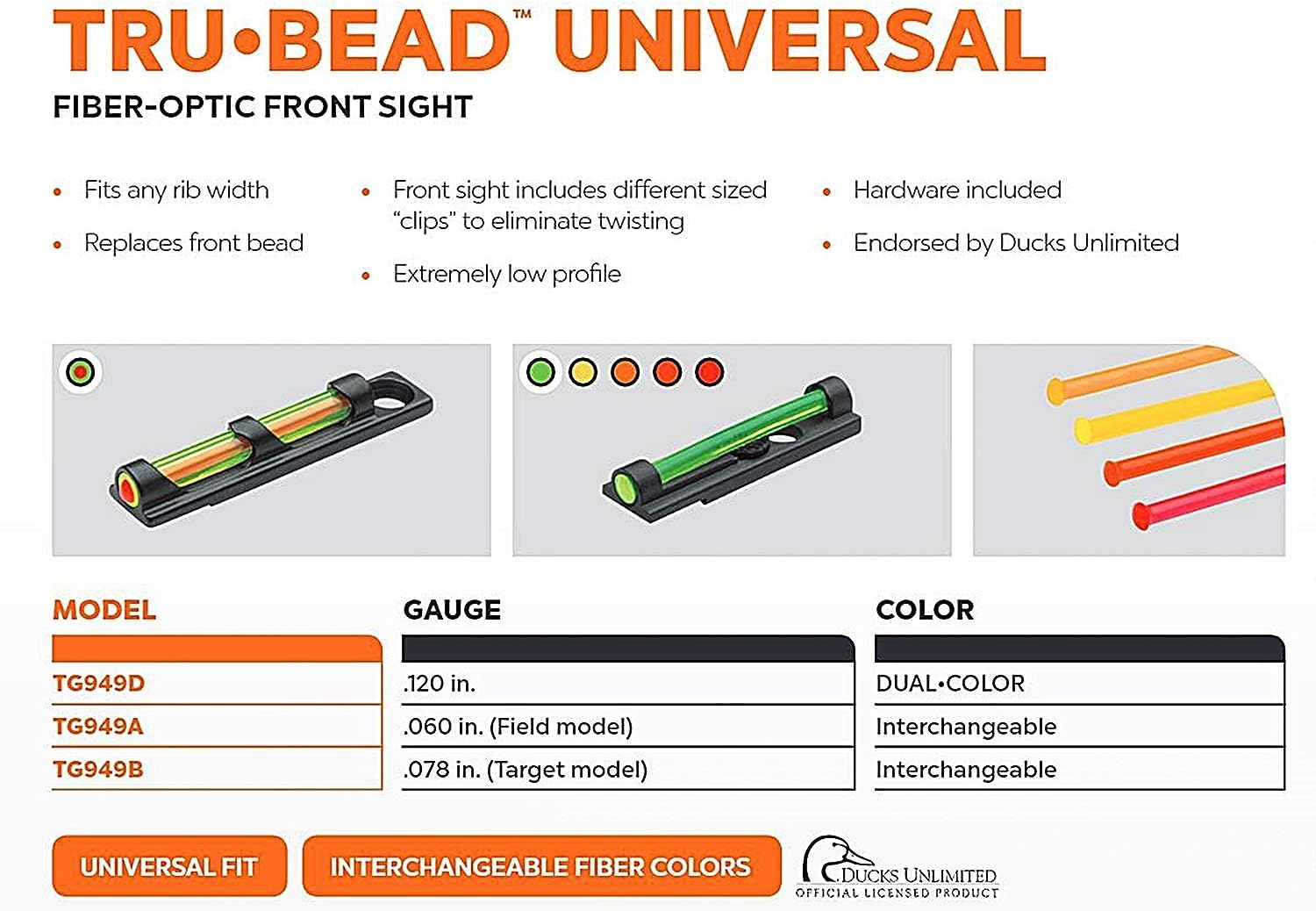 Tru-Bead TRUGLO Dual-Color Universal Fiber Optic Sight