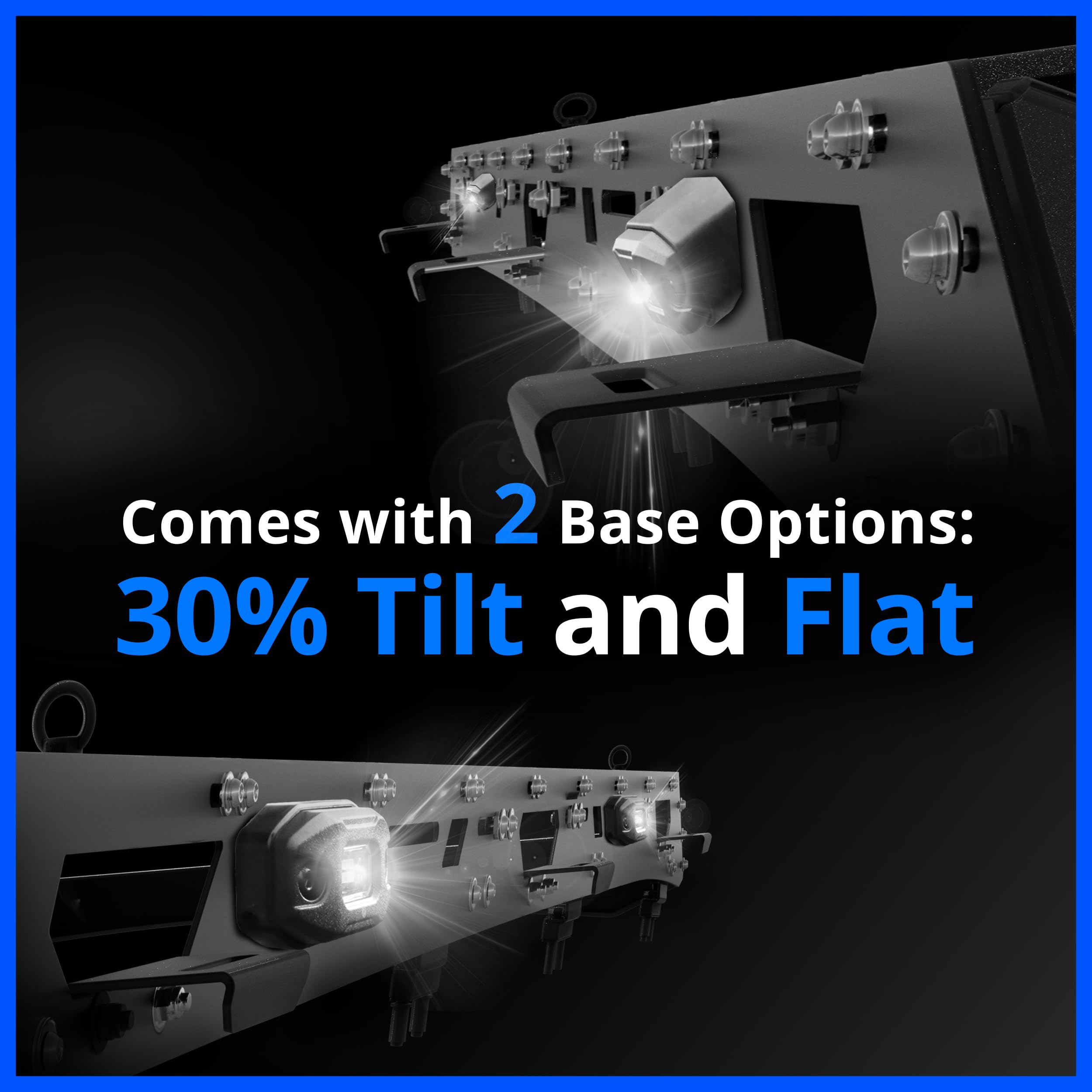 Tyger Auto Off-Road LED Flood Light Pods Vehicle Rack | 2-Pack | 6500K Day White | Wire to 12V or 24V | 9W Each | IP68 / IP69K Waterproof | Flat or 30 Degrees Tilt | Trucks SUV ATV UTV | TG-LT2U3338