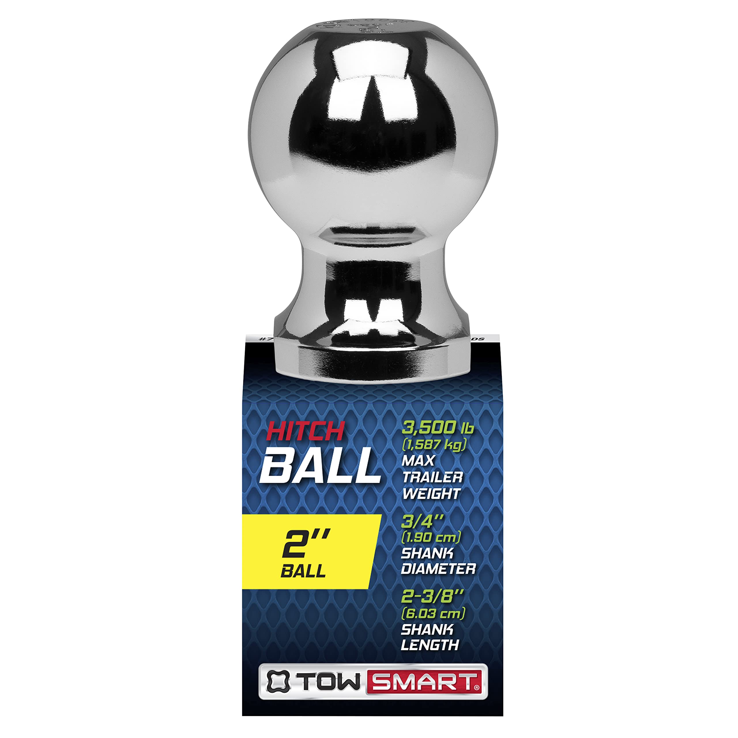 3,500 lb. Class 2 2 in. Ball Diameter, 3/4 in. Shank Diameter, 2-3/8 in. Shank Length Chrome Trailer Hitch Ball