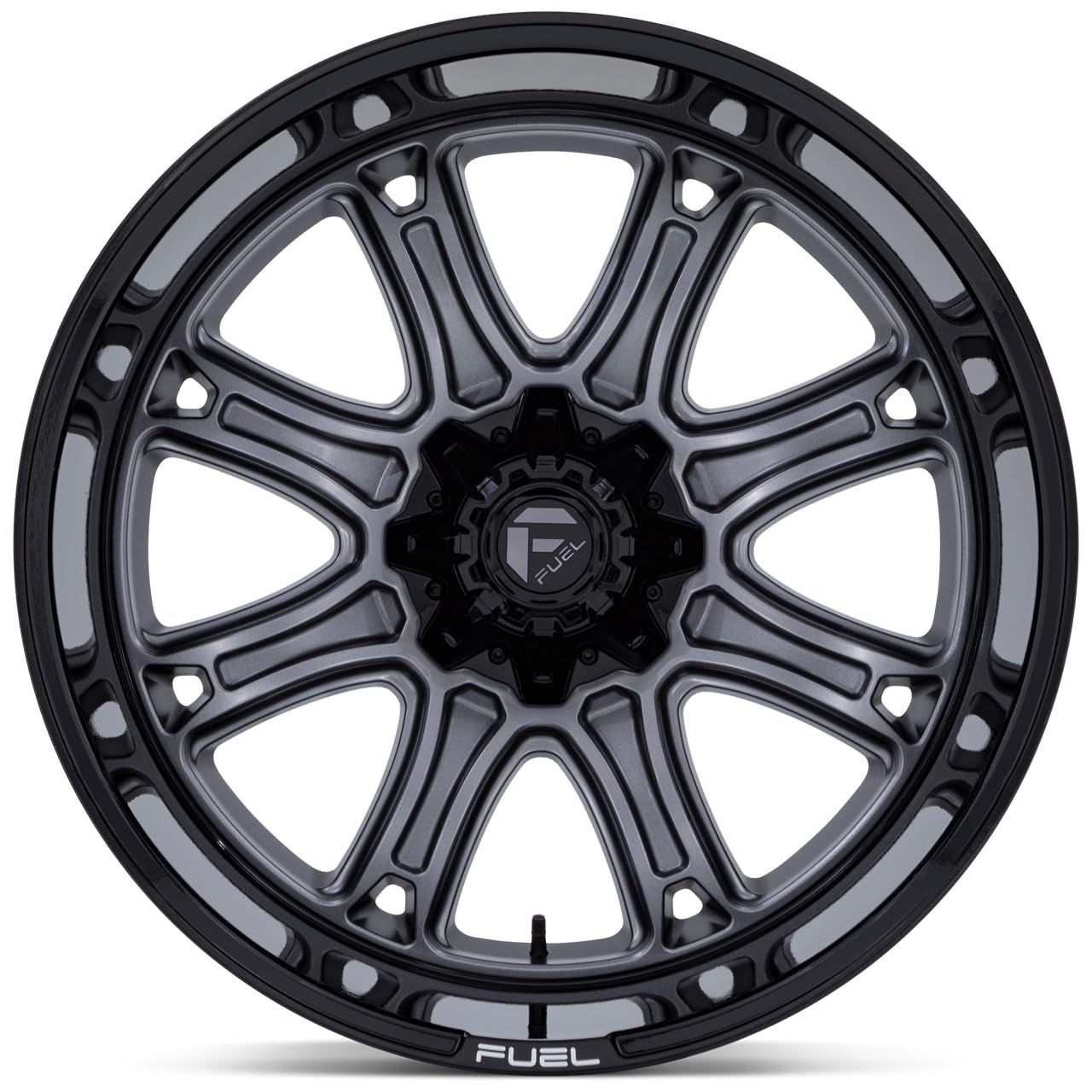 DARKSTAR FUEL OFF-ROAD 22X10 8X180 4.79-18mm MATTE GUNMETAL WITH BLACK LIP - FC853AB22108818N