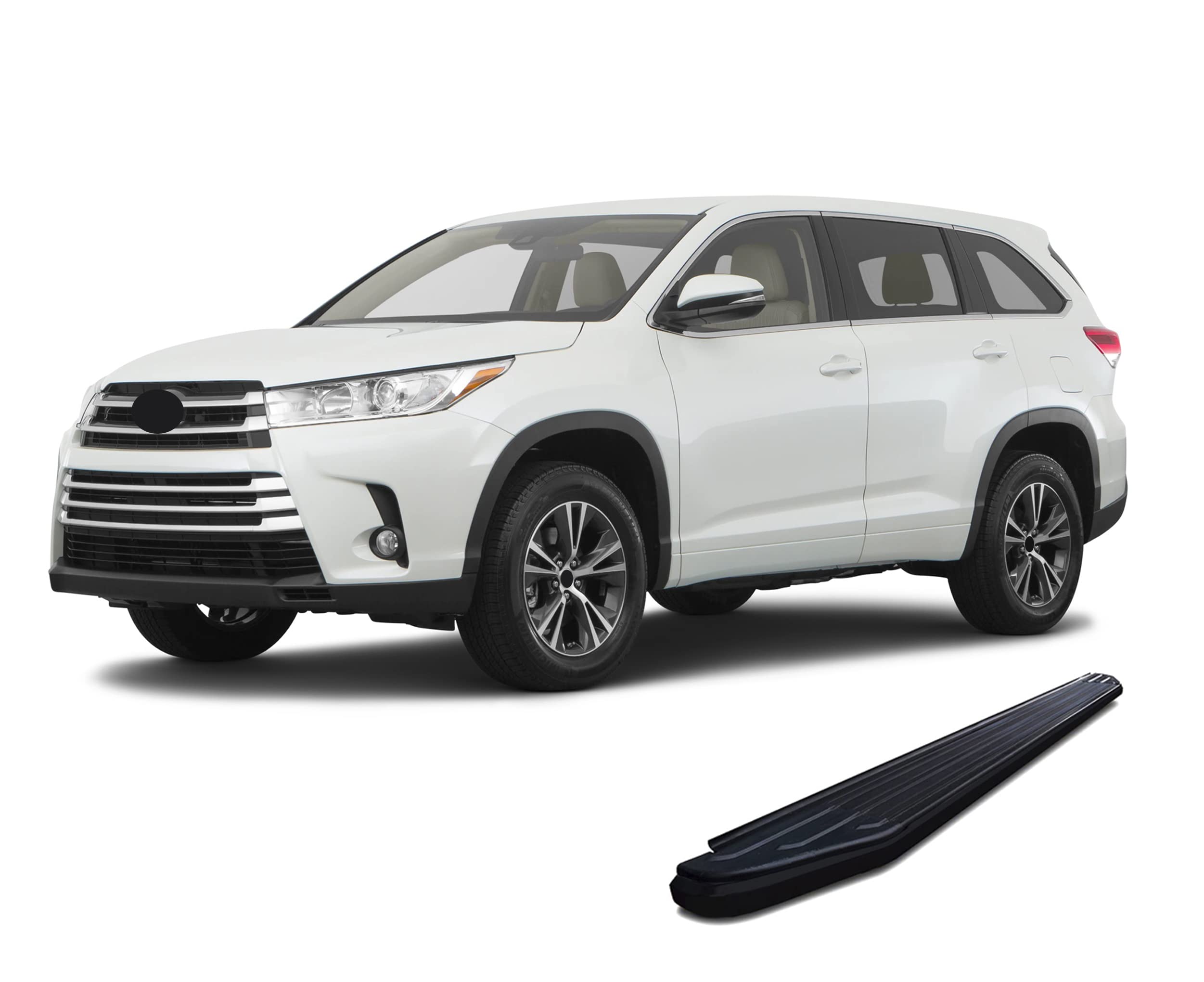 Peerless Black Horse Off Road Running Boards Compatible with 2014 to 2021 Toyota Highlander Black Aluminum Nerf Bars Side Steps Low Door Off Road SUV Pick up cab PR-TYHGBK-14