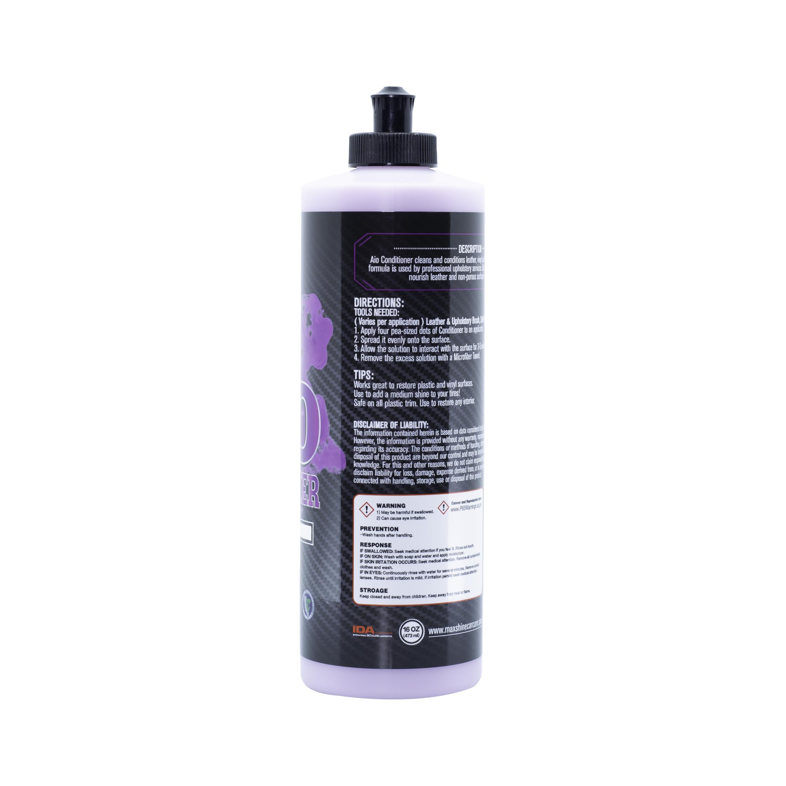 Maxshine All-in-One 16oz Premium Leather Conditioner & Cleaner – Detailing Solution for Car Seats, Sofas, Chairs & More – Safe for Leather, Vinyl & Plastic Surfaces