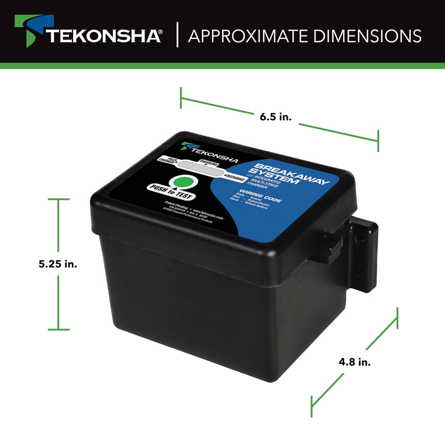 Shur-Set III Tekonsha 50-85-313 Breakaway System with LED Test Meter, Battery, Breakaway Switch and Charger - Black