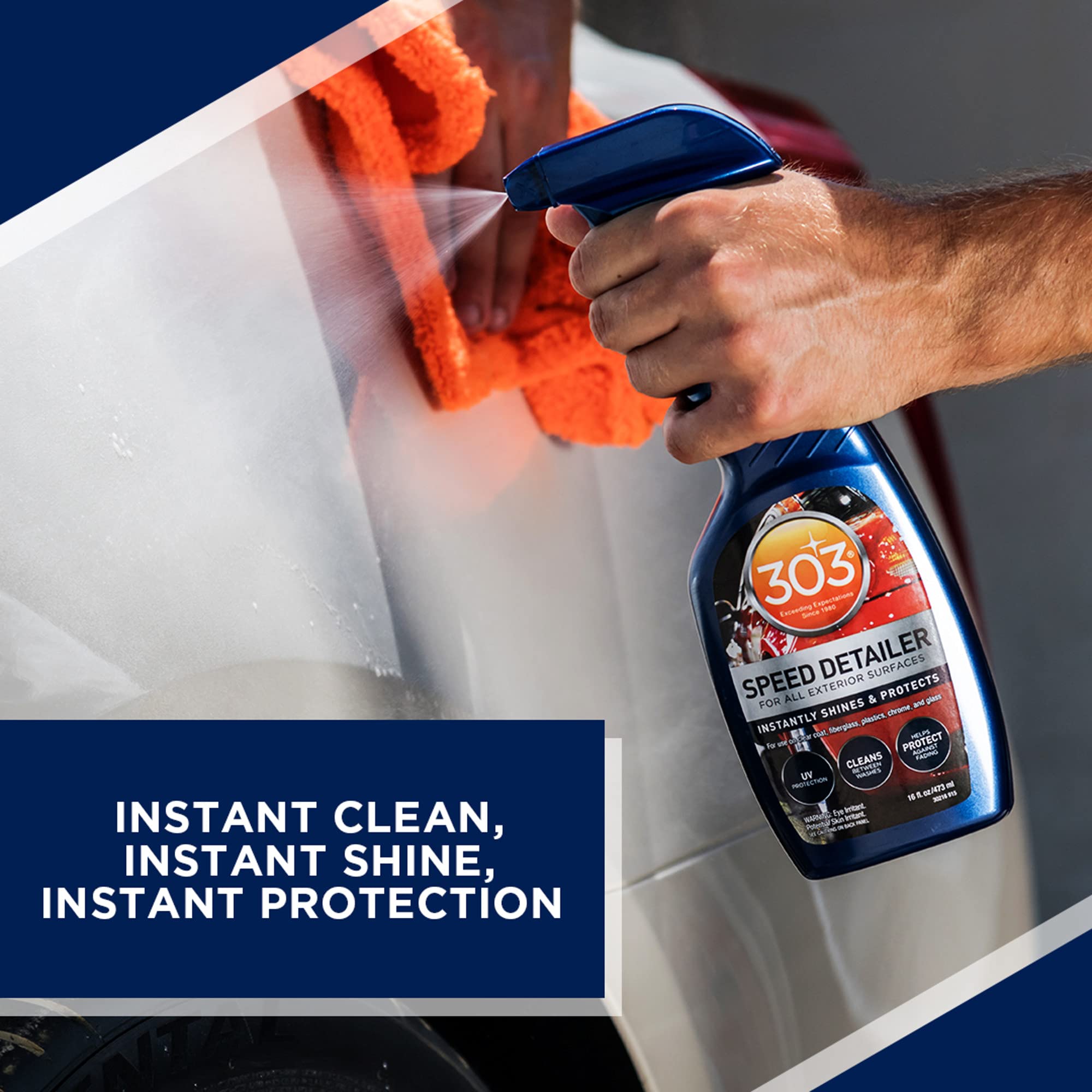 Speed Detailer 303 Products - For All Exterior Automotive Surfaces - Instantly Shines And Protects Paint - Cleans Between Washes - UV Protection, 16 fl. oz. (30216CSR) Packaging May Vary