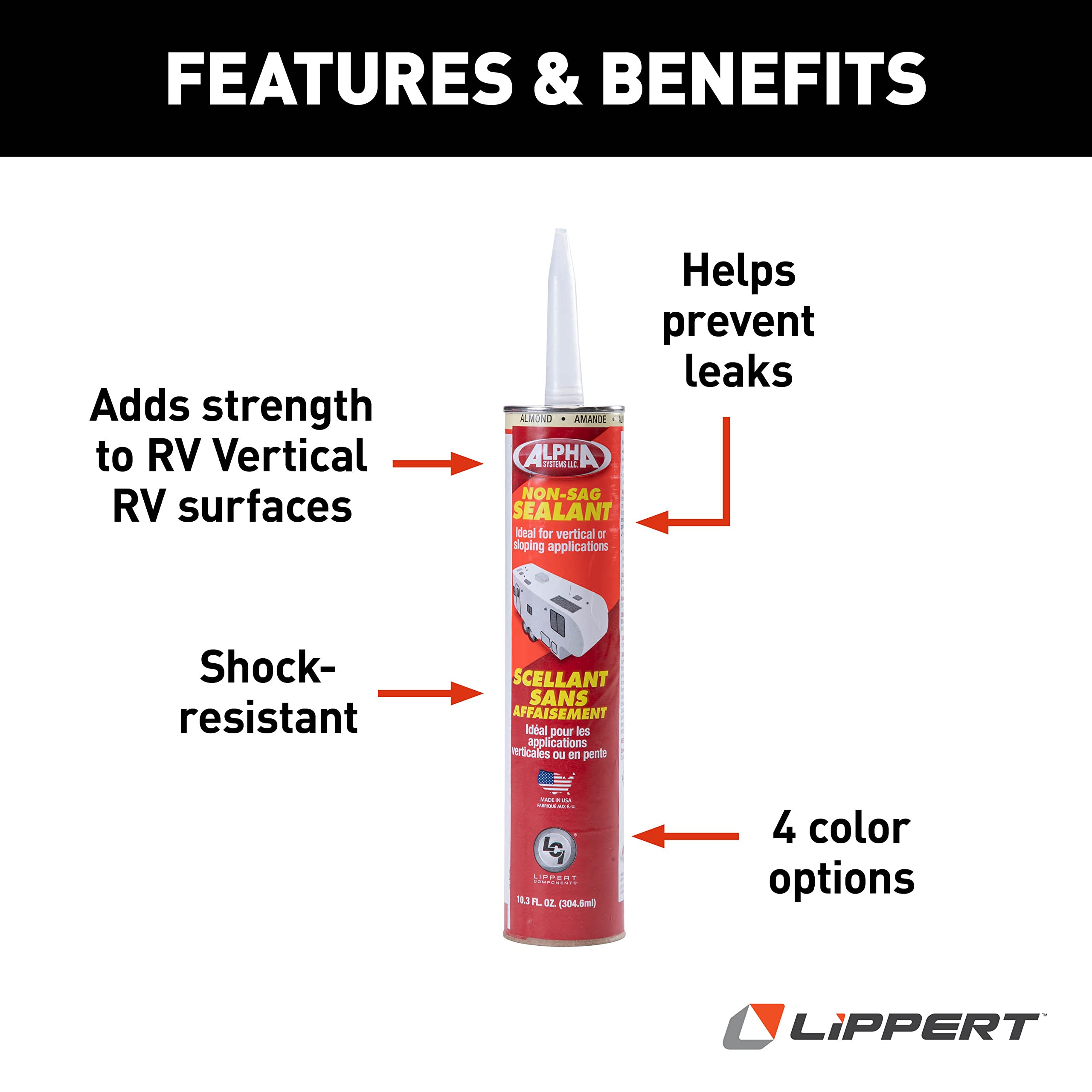 Non-Sag Sealant 1010 for 5th Wheel RVs, Travel Trailers and Motorhomes