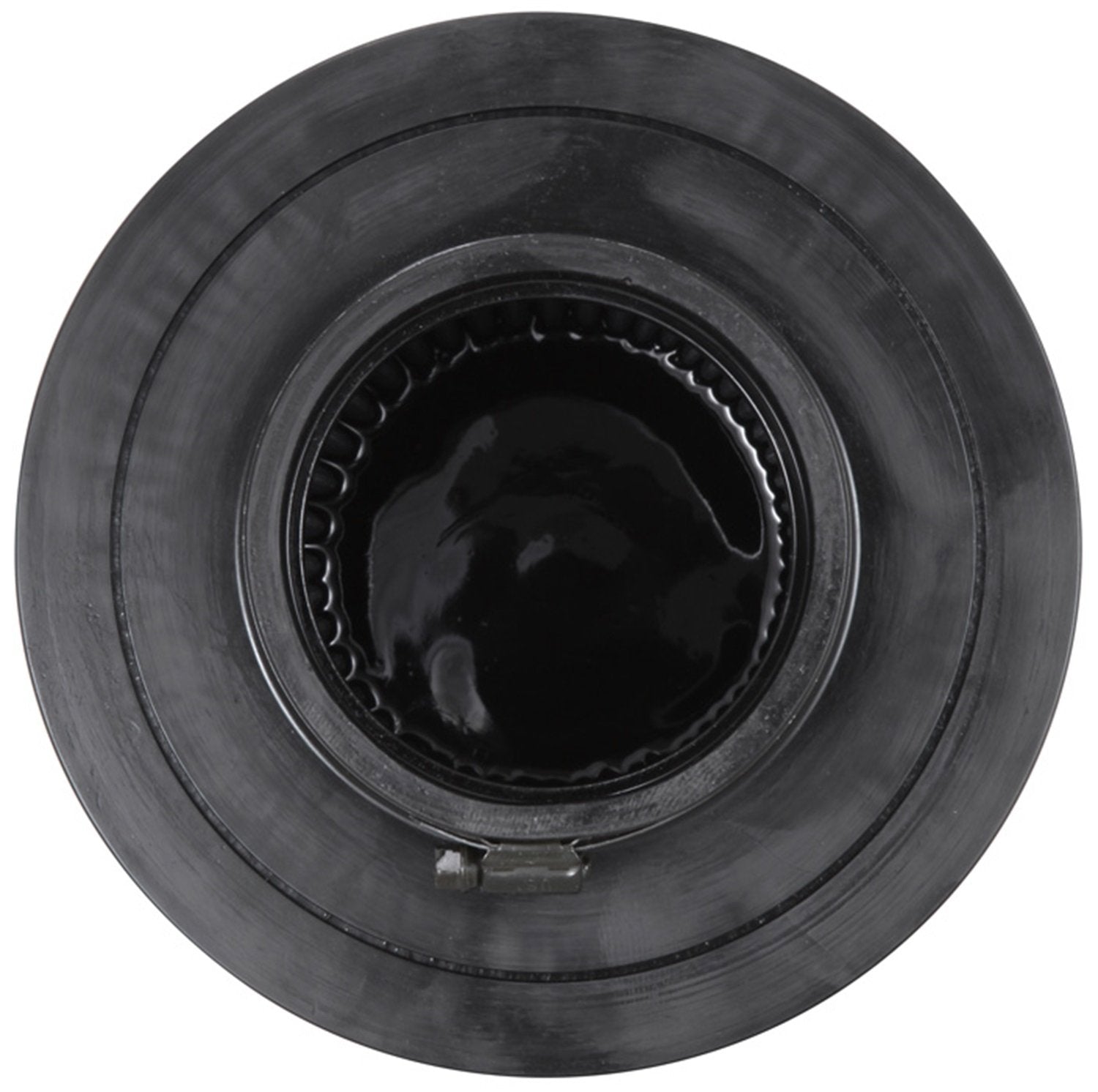 K&N Lifetime Dryflow Universal Clamp-On Air Filter: Dry Synthetic, Washable, Oil-Free: Flange Diameter: 4 In, Filter Height: 8 In, Flange Length: 1.5 In, Shape: Round Tapered, RU-5171HBK