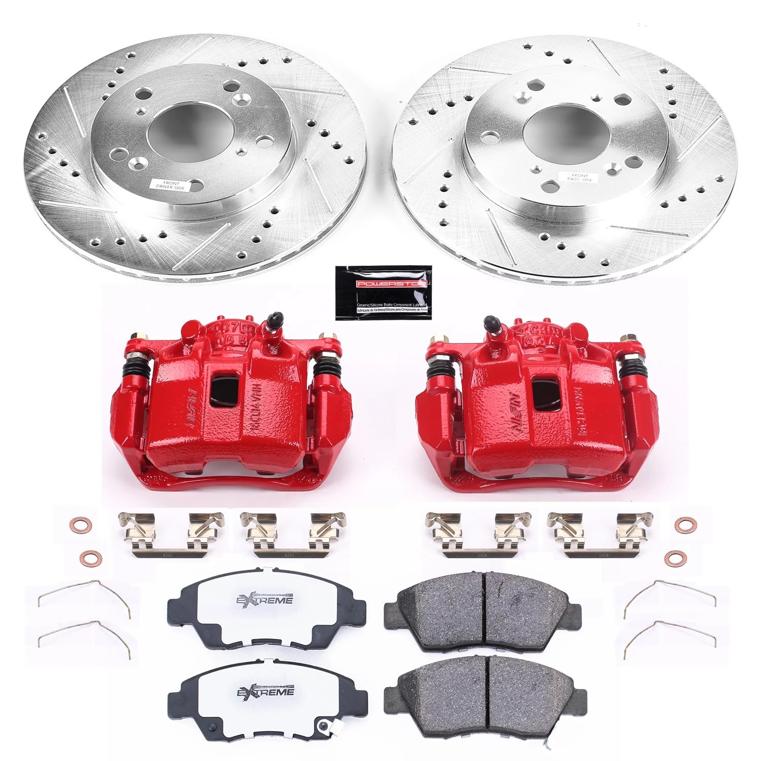 Power Stop KC6317-26 Z26 Street Warrior Front Brake Kit For Acura Honda ILX 2013-2015, Civic 2012-2015 [Model Specific]