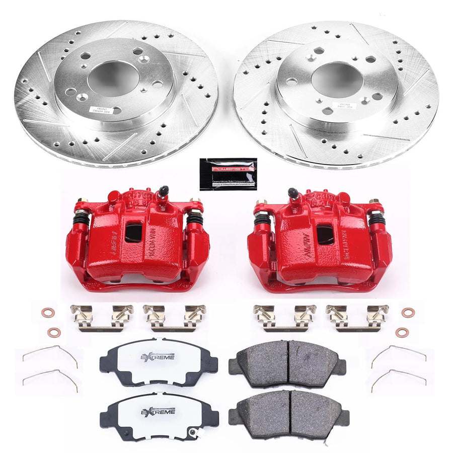 Power Stop KC6317-26 Z26 Street Warrior Front Brake Kit For Acura Honda ILX 2013-2015, Civic 2012-2015 [Model Specific]