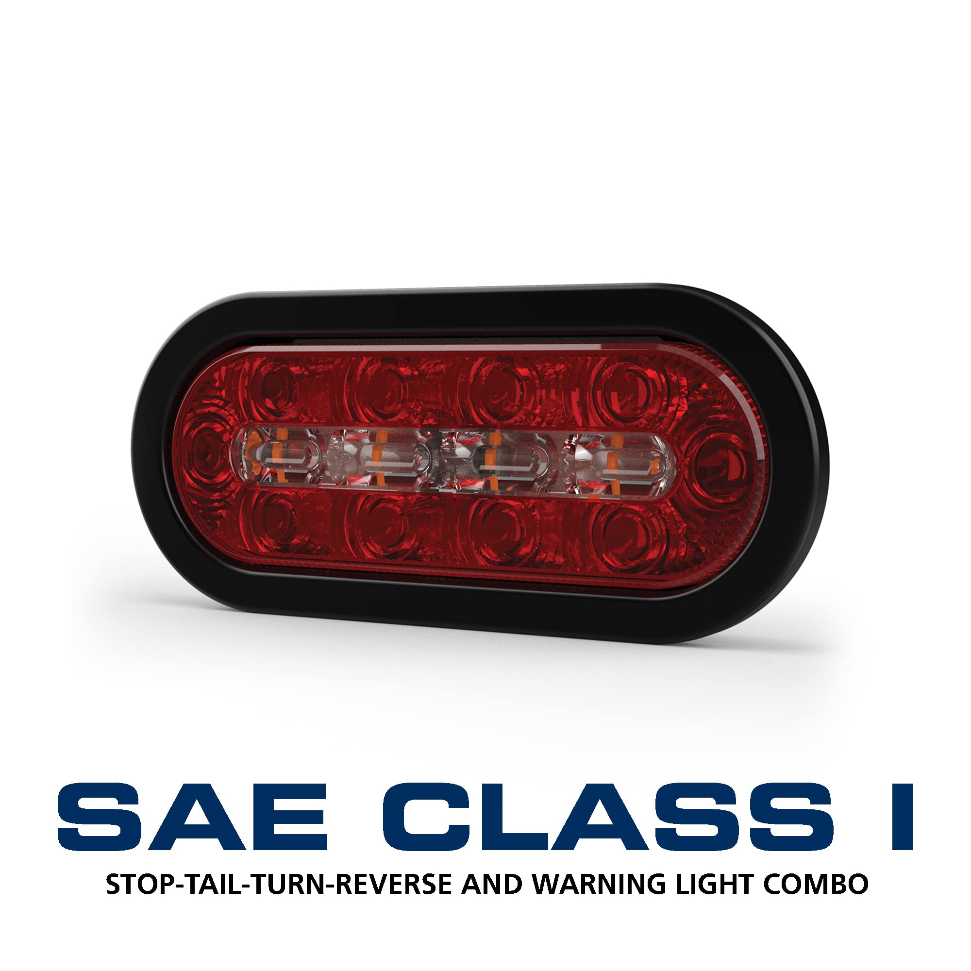 ECCO 8 Inch LED STTR Warning Light Amber White 12V 24V Surface Mount Waterproof Construction Caution Lights for Truck off Road car Commercial Vehicles, 5 Year Warranty