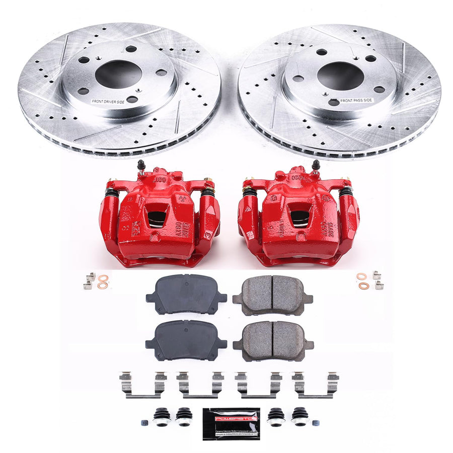 Power Stop Z23 Sport Brake Upgrade Kit KC1058 with Powder Coated Calipers For Lexus ES300 1997-2001, Toyota Avalon 1998-2004, Toyota Camry 1997-2001, Toyota Solara 1999-2003 [Model Specific]