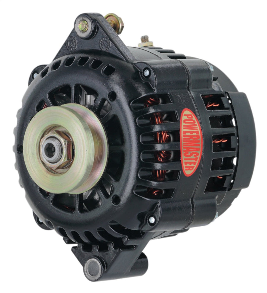 Alternator Powermaster 58413 (GM AD230 Black 165A 1V Pulley Str Mt 6.61" Side BAT Post (Upgrade for All GM w/6.61" Str Mtg)), 1 Pack