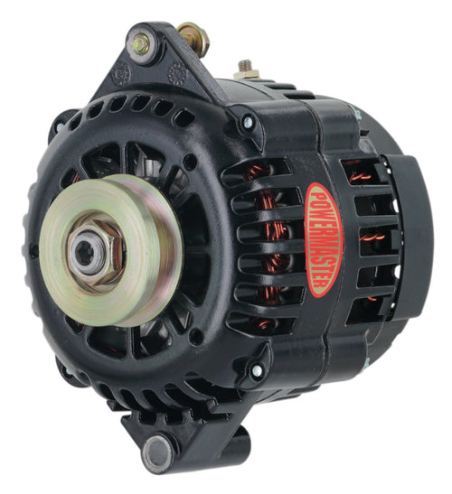 Alternator Powermaster 58413 (GM AD230 Black 165A 1V Pulley Str Mt 6.61" Side BAT Post (Upgrade for All GM w/6.61" Str Mtg)), 1 Pack