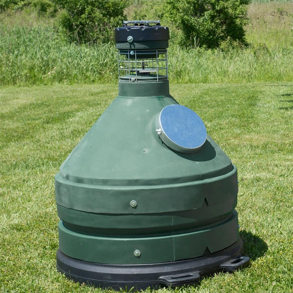 1000 LB Hunting Game Feeder Capsule Feeders CAP-1000, Green, 1000LB Game Feeder