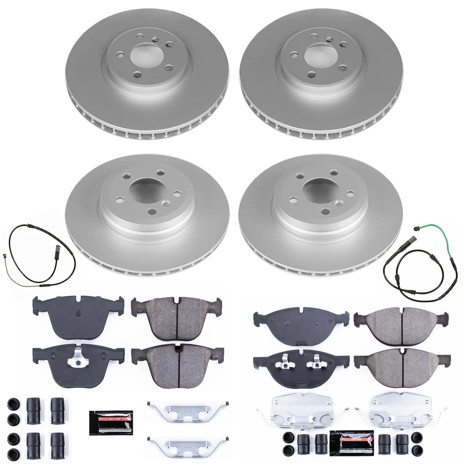 Power Stop Z17 CRK8442 Front and Rear Coated Rotor Kit-Coated Brake Rotors & Ceramic Brake Pads For BMW X6 2019 [Model Specific]