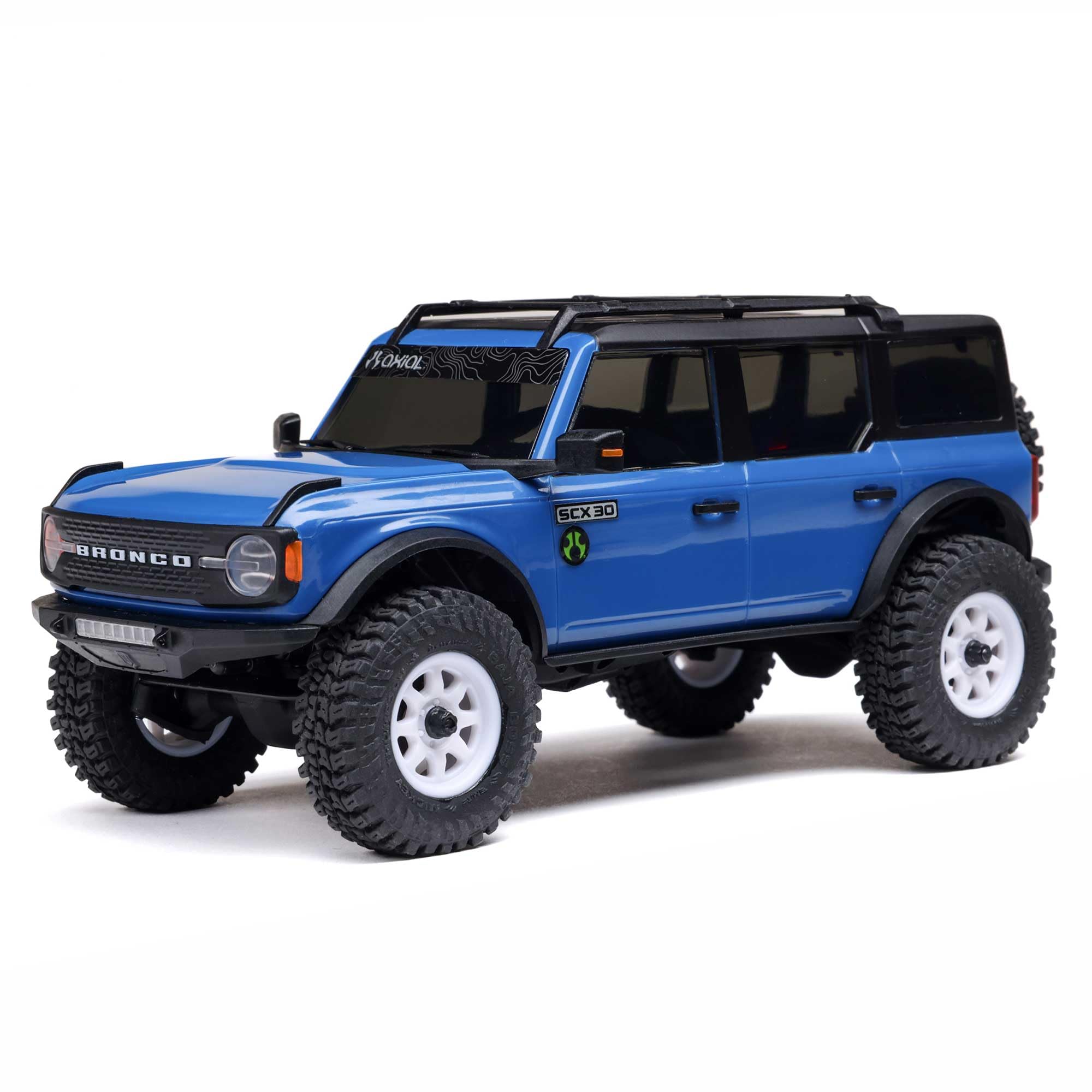 1/30 Axial SCX30 Ford Bronco 4X4 RTR Brushed Rock Crawler (Battery & Charger Included), Blue, AXI-2048T1