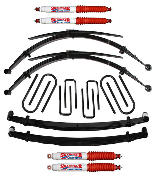 Suspension Lift Kit w/Shock Skyjacker F749KS-N 4 in. Lift For Use w/Low Boy Incl. Front/Rear Leaf Springs Front/Rear U Bolt Kits Spring Bushing Kit