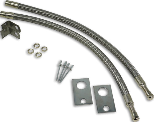 16-19.5 Inch TireMinder Braided Steel Valve Extender Kit for Dually Wheels, Hub Mounted, 2 Pack