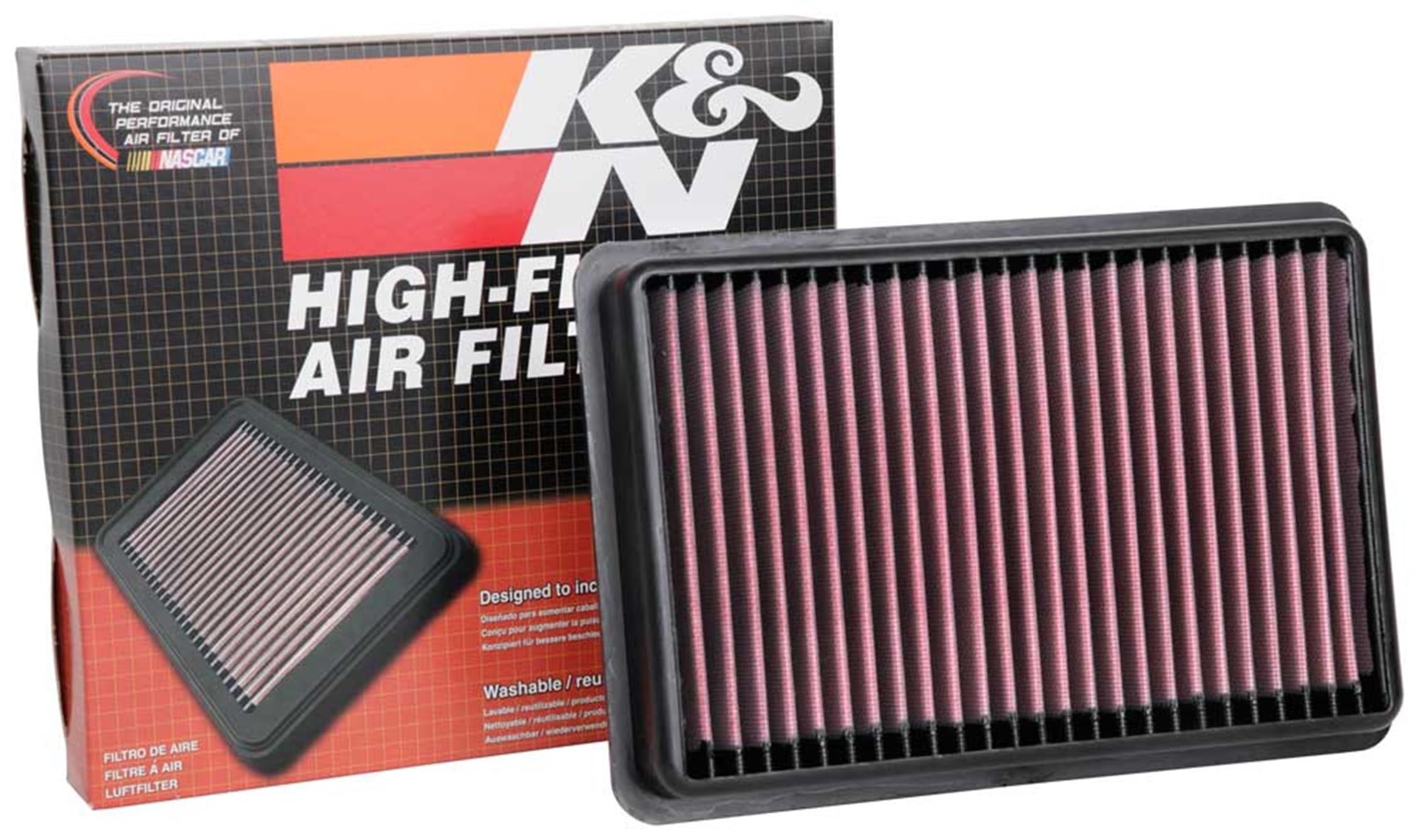 K&N Engine Air Filter: Premium, Reusable, Washable, Clean Every 75,000 Miles, Replacement Car Air Filter: Compatible with 2012-2017 HYUNDAI Santa Fe III; 2012-2014 KIA Sorento II, 33-3129