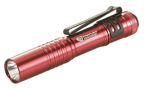 MicroStream Streamlight 45-Lumen 420-Candela EDC Ultra-Compact Flashlight with AAA Alkaline Battery, Clear Retail Packaging, Red