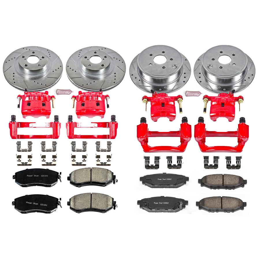 Power Stop Z23 Evolution Sport KC6083 1-Click Brake Kit with Powder Coated Calipers (Brake Pads, Drilled/Slotted Rotors)