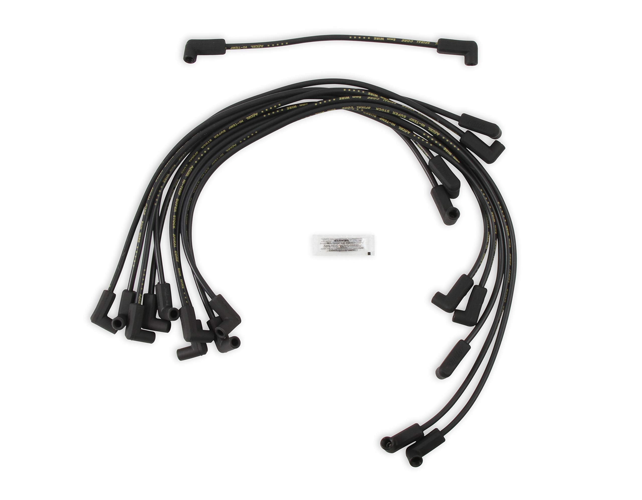 SuperStock ACCEL 5114K 8mm 5000 Series Black Custom Spiral Core Spark Plug Wire Set