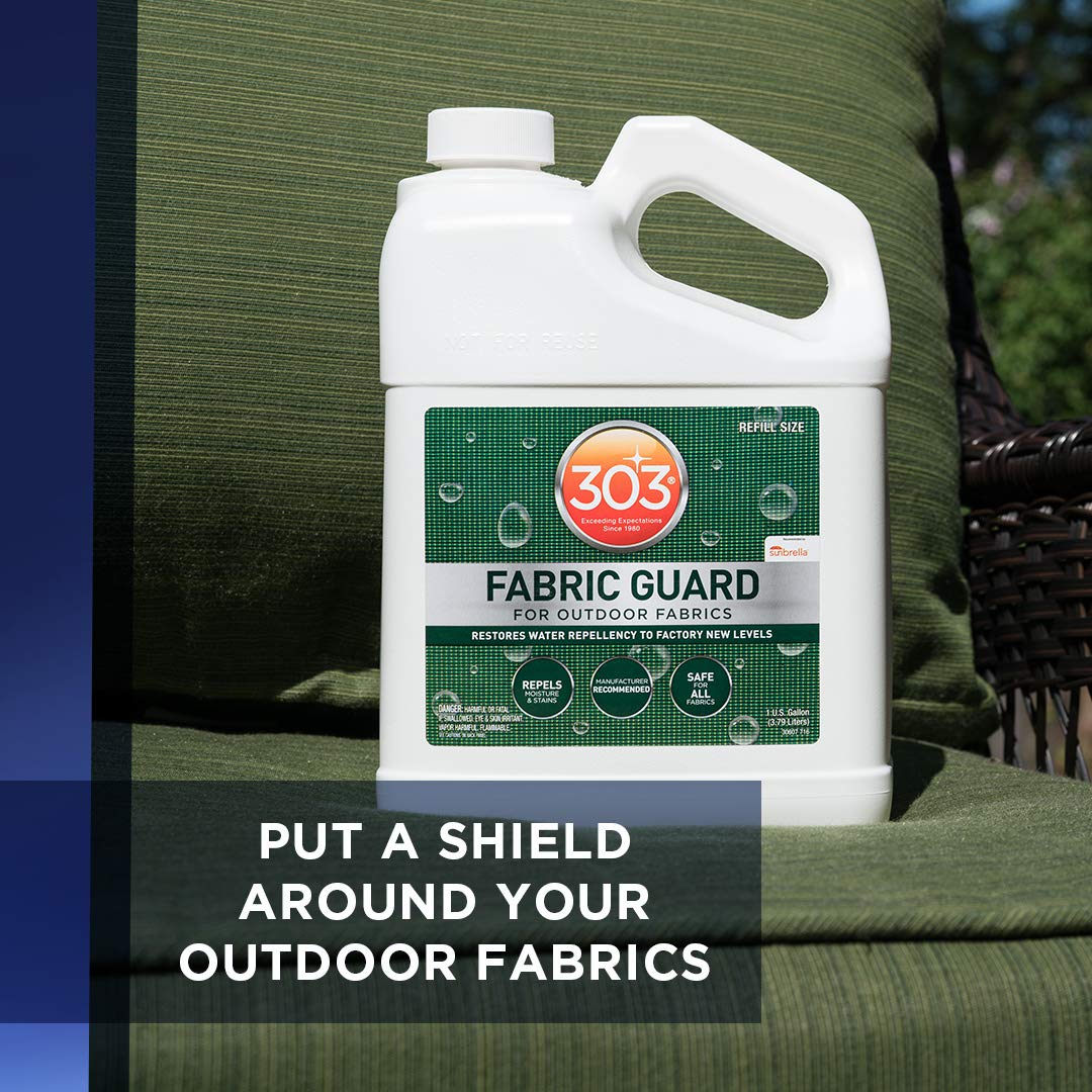 Fabric Guard 303 Products – Water Repellent & Stain Shielding Fabric Spray, Safe for All Outdoor Upholstery, Easy to Use, Manufacturer Recommended Protectant Spray, 1 Gallon