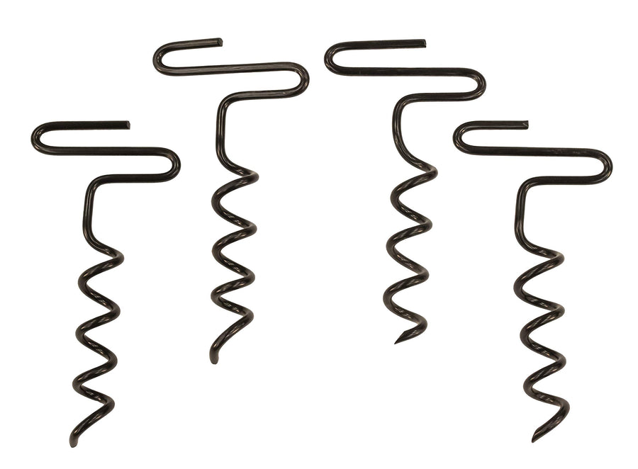 OUTDOORS RHINO Auger Stakes, Heavy Duty Tent Stakes for Blinds and Tarps, 4-Pack,Silver