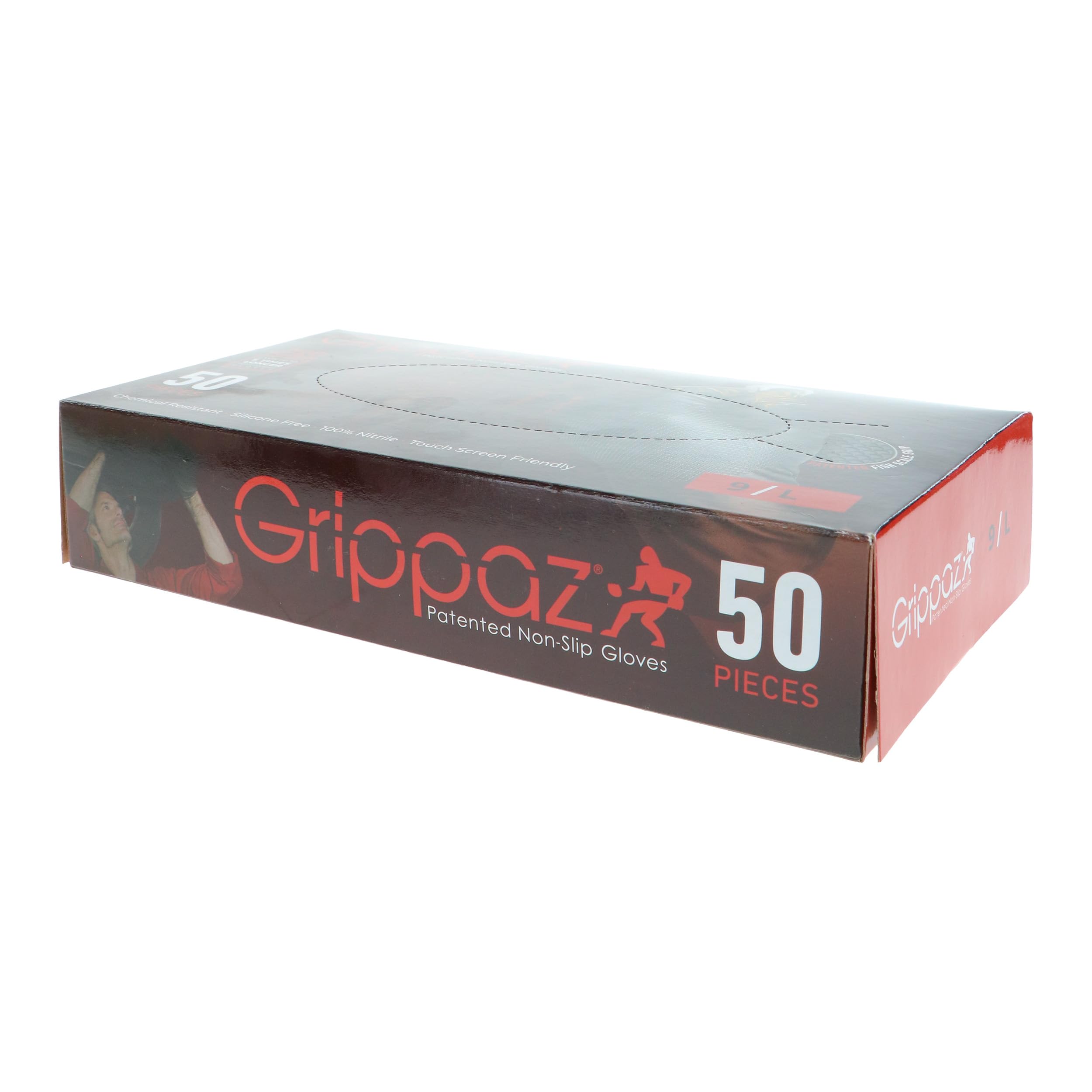 Grippaz PIP Skins 6 Mil Nitrile 9.5" Disposable Gloves 50-Pack, Fish Scale Grip, Chemical & Oil Resistant, Black, Small (67-246/S)