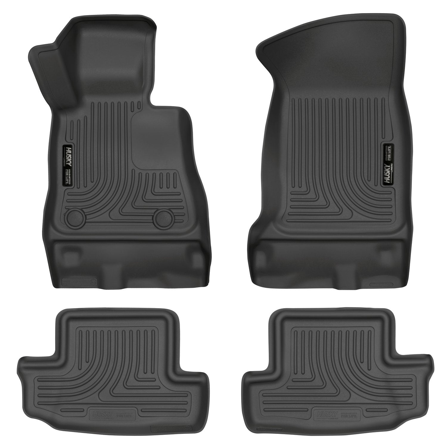 Weatherbeater Husky Liners Floor Mats | Fits 2016-2024 Chevrolet Camaro Convertible/Coupe | Front & 2nd Row, 4-pc Black - 99121