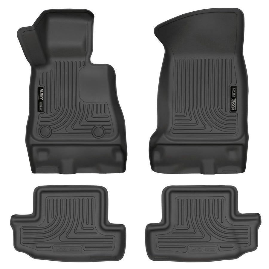Weatherbeater Husky Liners Floor Mats | Fits 2016-2024 Chevrolet Camaro Convertible/Coupe | Front & 2nd Row, 4-pc Black - 99121