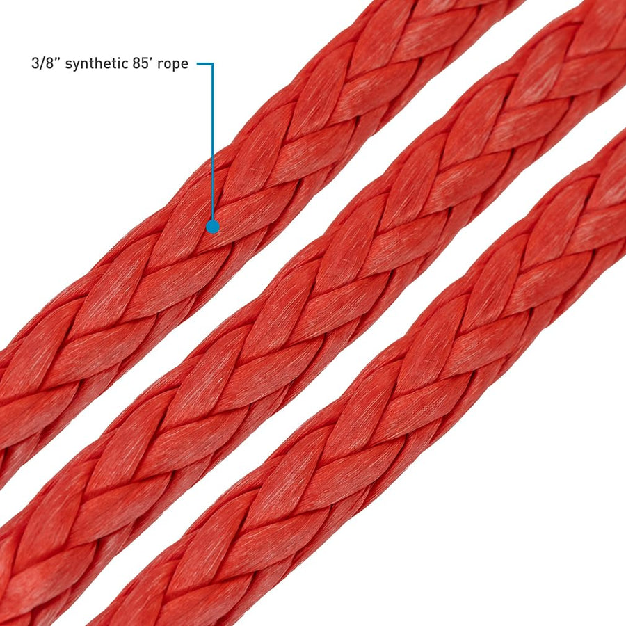 Off-Road Borne Replacement Synthetic Winch Rope 3/8" x 85ft Red