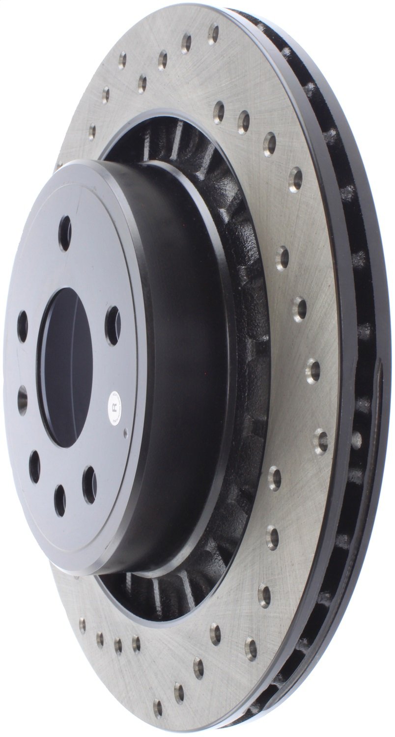 StopTech Sport 128.38015R Cross Drilled Brake Rotor (Rear Right), 1 Pack