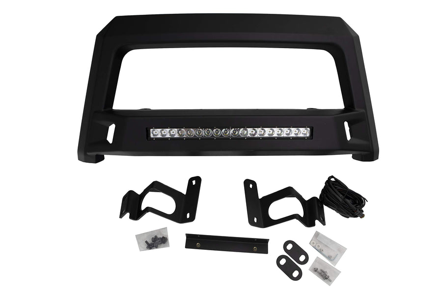 Lund 86521213 RealTruck Revolution Bull Bar with Integrated LED Light Bar, Black Steel for 2016-2019 Toyota Tacoma