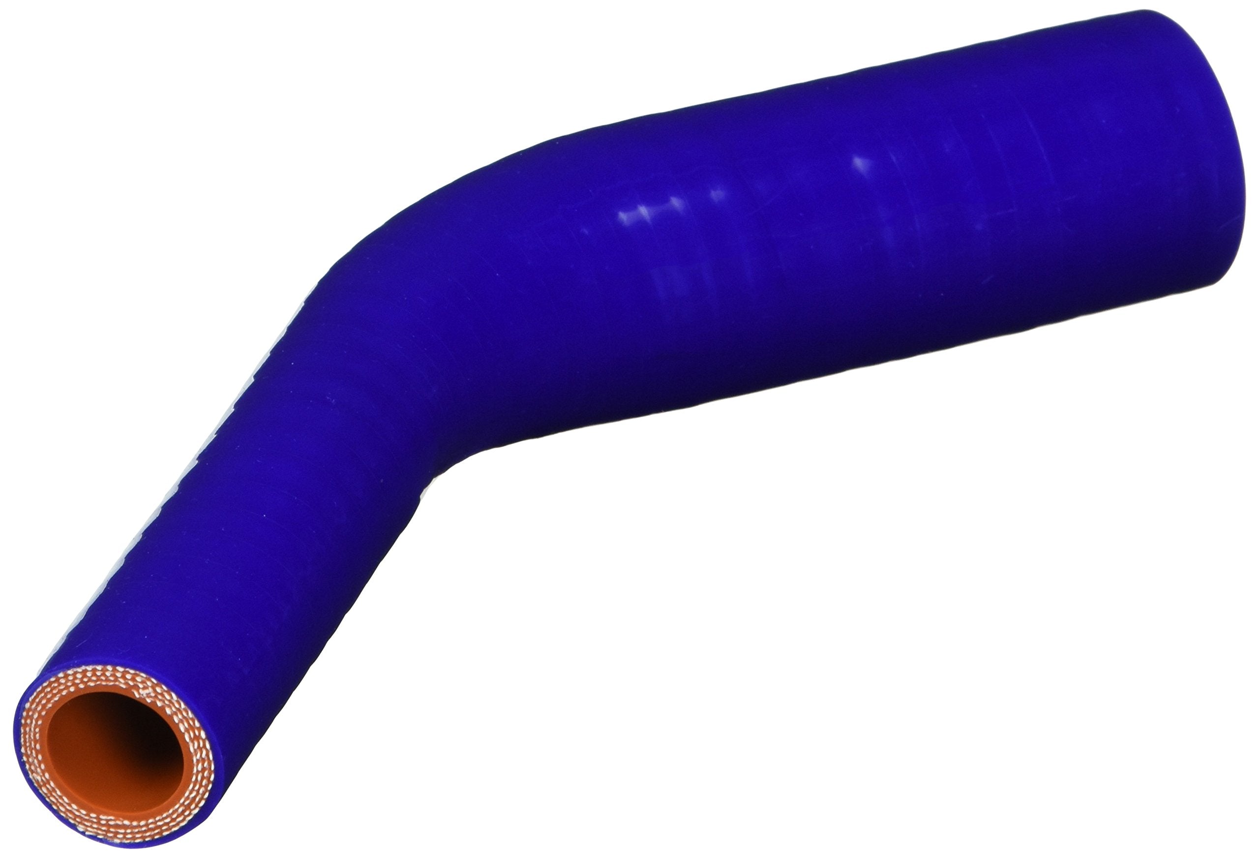 HPS Silicone High Temperature HTSER45-075-125-BLUE 4-ply Reinforced 45 degree Elbow Reducer Coupler Hose, 100 PSI Maximum Pressure, 4" Leg Length on each side, 3/4" > 1-1/4" ID, Blue