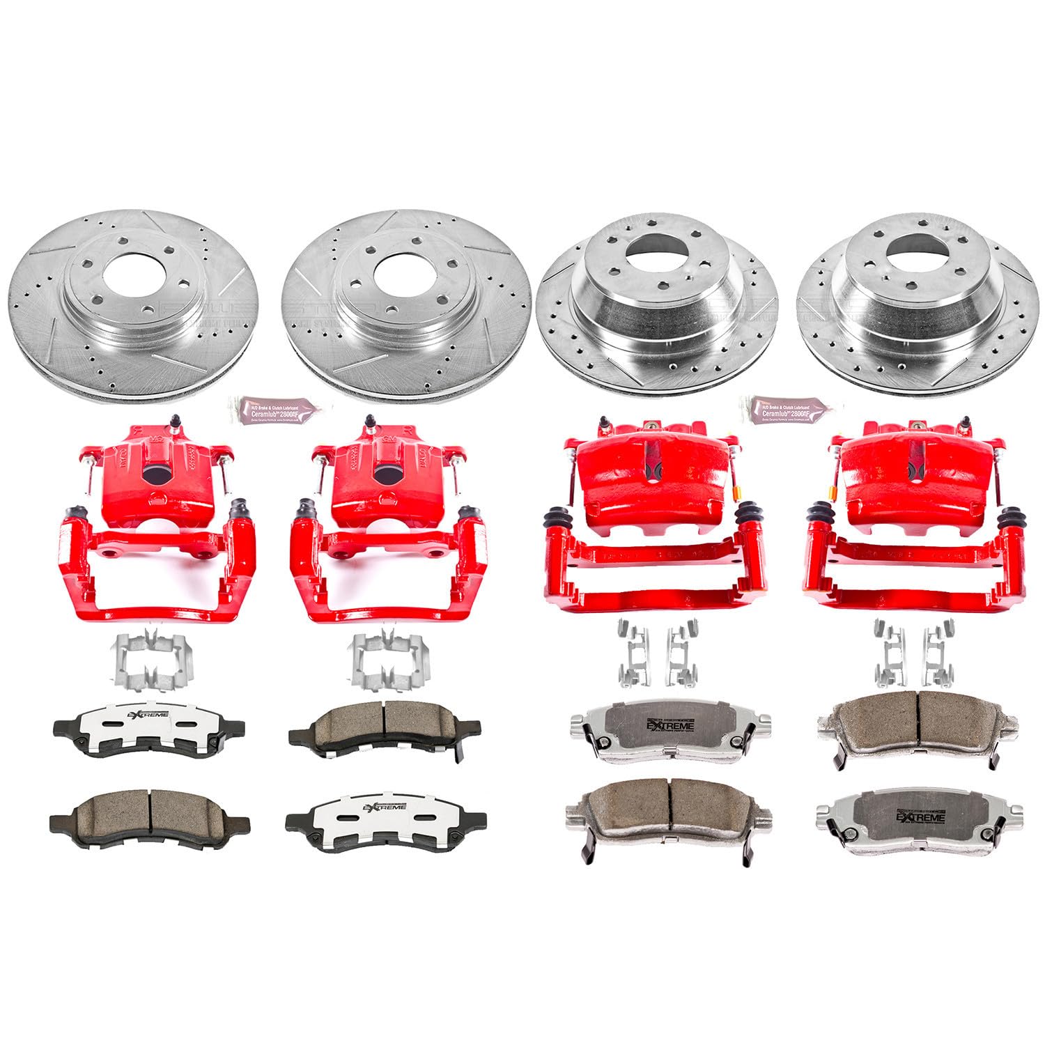 Power Stop Z26 KC1454-26 Front & Rear Street Warrior Brake Kit Chevrolet Saab For Chevrolet Trailblazer 2006-2009, Saab 9-7x 2008-2009 [Model Specific]